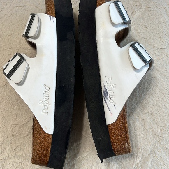 Birkenstock Papillio Arizona Platform Sandals White Patent Leather Size 40 / 9 - Picture 6 of 8